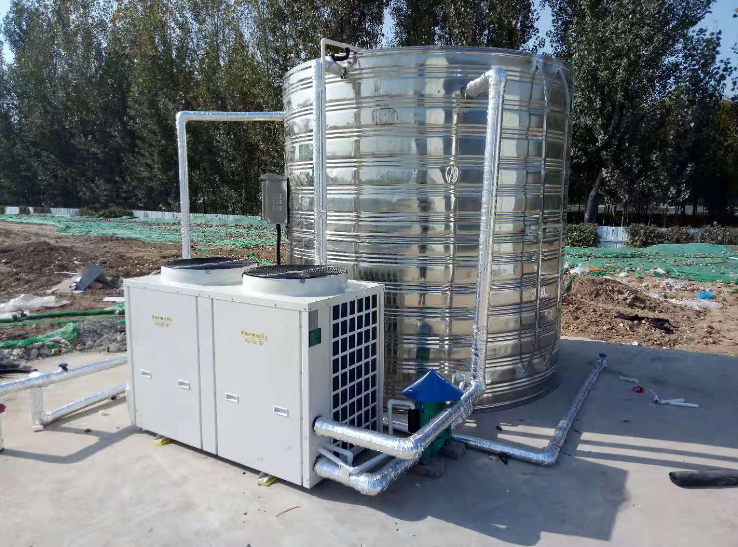 本公司簽約中國建筑**工程局熱水系統，安裝完畢！